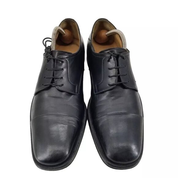 BrunoMagli Branson Mens Black Leather Oxford Dress Cap toe Italy Shoe Sz 10M main image 5
